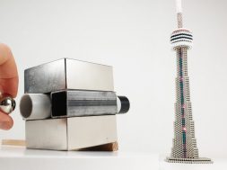 Magnetic Cannon VS CN Tower out of Magnetic Balls
