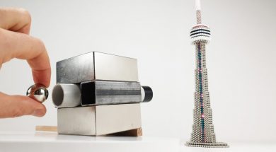 Magnetic Cannon VS CN Tower out of Magnetic Balls