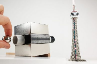Magnetic Cannon VS CN Tower out of Magnetic Balls