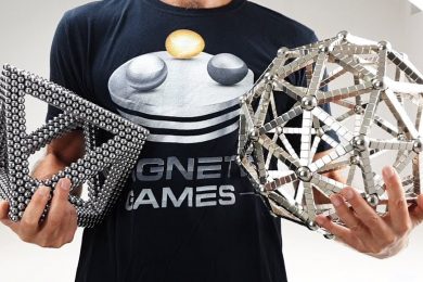 Giant Sculptures out of Magnets Octahedron and Sphere