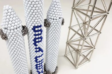 SpaceX_Falcon_Heavy_out_of_Magnetic_Balls_#shorts_[E3ZsKk7GtpI]