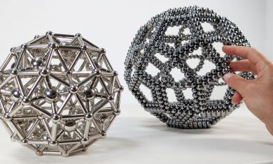 2 satisfying magnetic sculptures in the shape of RhombitruncatedIcosahedron | Magnetic Games
