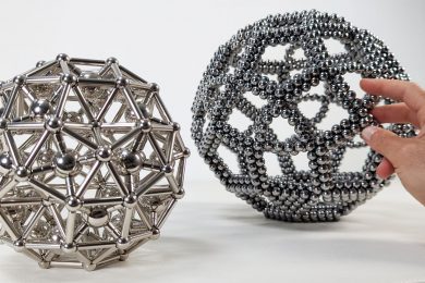 2 satisfying magnetic sculptures in the shape of RhombitruncatedIcosahedron | Magnetic Games